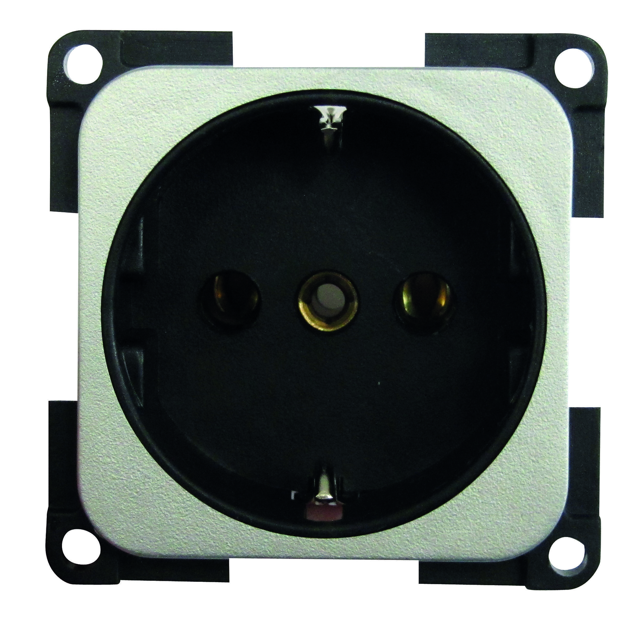 Prise 220 Volts allemande Schuko : gris métal
