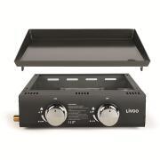 Plancha à gaz 2 brûleurs pour 4 à 6 personnes