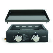 Plancha à gaz 2 brûleurs pour 4 à 6 personnes