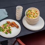 Lot de 4 assiettes plates CLUB : Coloris beige