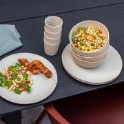 Lot de 4 assiettes plates CLUB : Coloris beige