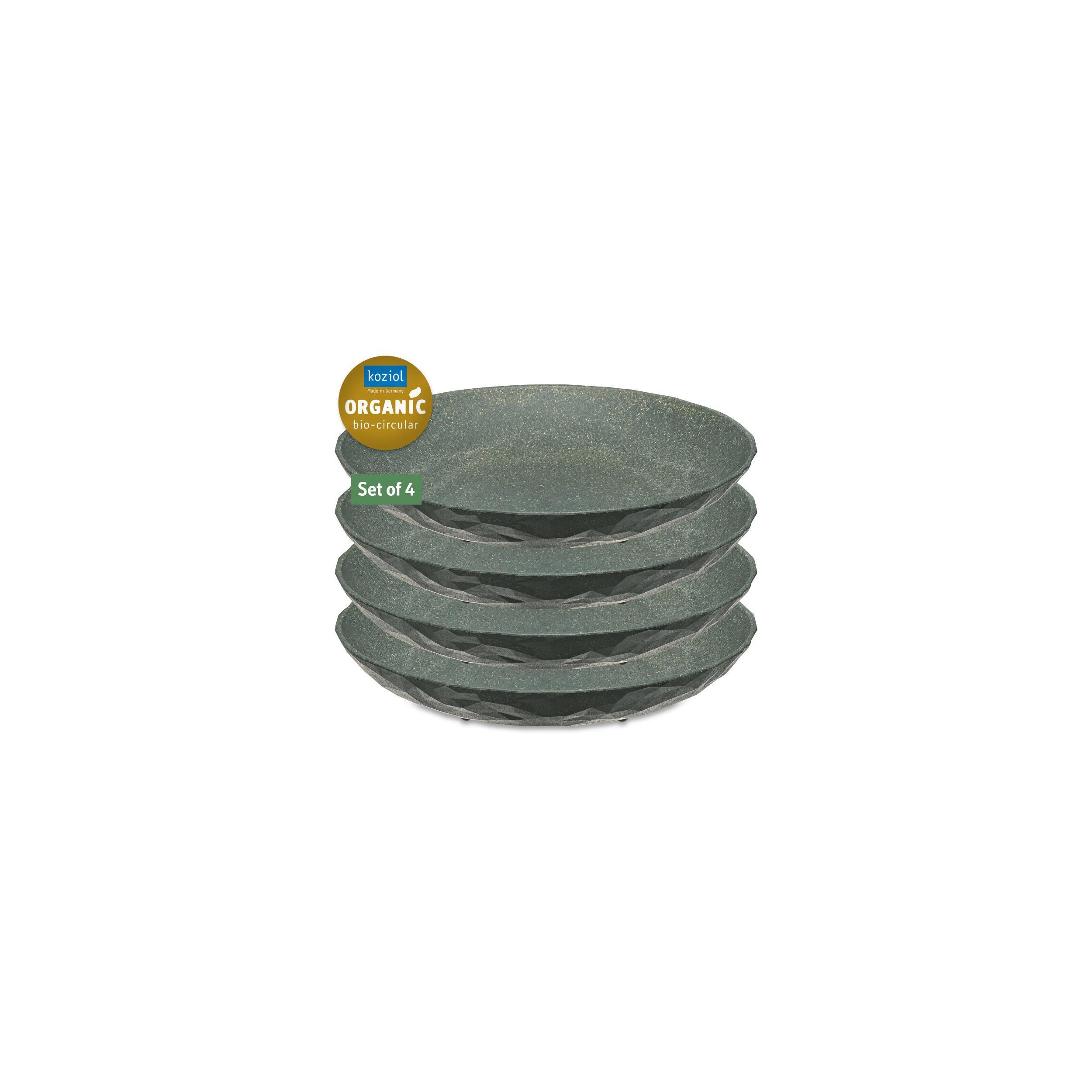 Lot de 4 assiettes creuses CLUB : Coloris gris