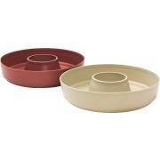 Moule en silicone pour four : Lot de 2. Beige et bordeaux