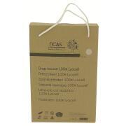 Drap housse en Lyocell : Beige 130 x 190 cm pan coupé à gauche