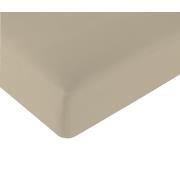 Drap housse en Lyocell : Beige 130 x 190 cm pan coupé à droite