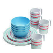 Pack de vaisselle en mélamine Just Stripes 16 pièces