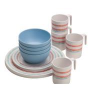 Pack de vaisselle en mélamine Just Stripes 16 pièces