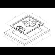 Réchaud à gaz encastrable en acier inoxydable 1 Feu 263×323