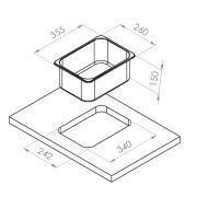 Evier en acier inoxydable 260x355x150