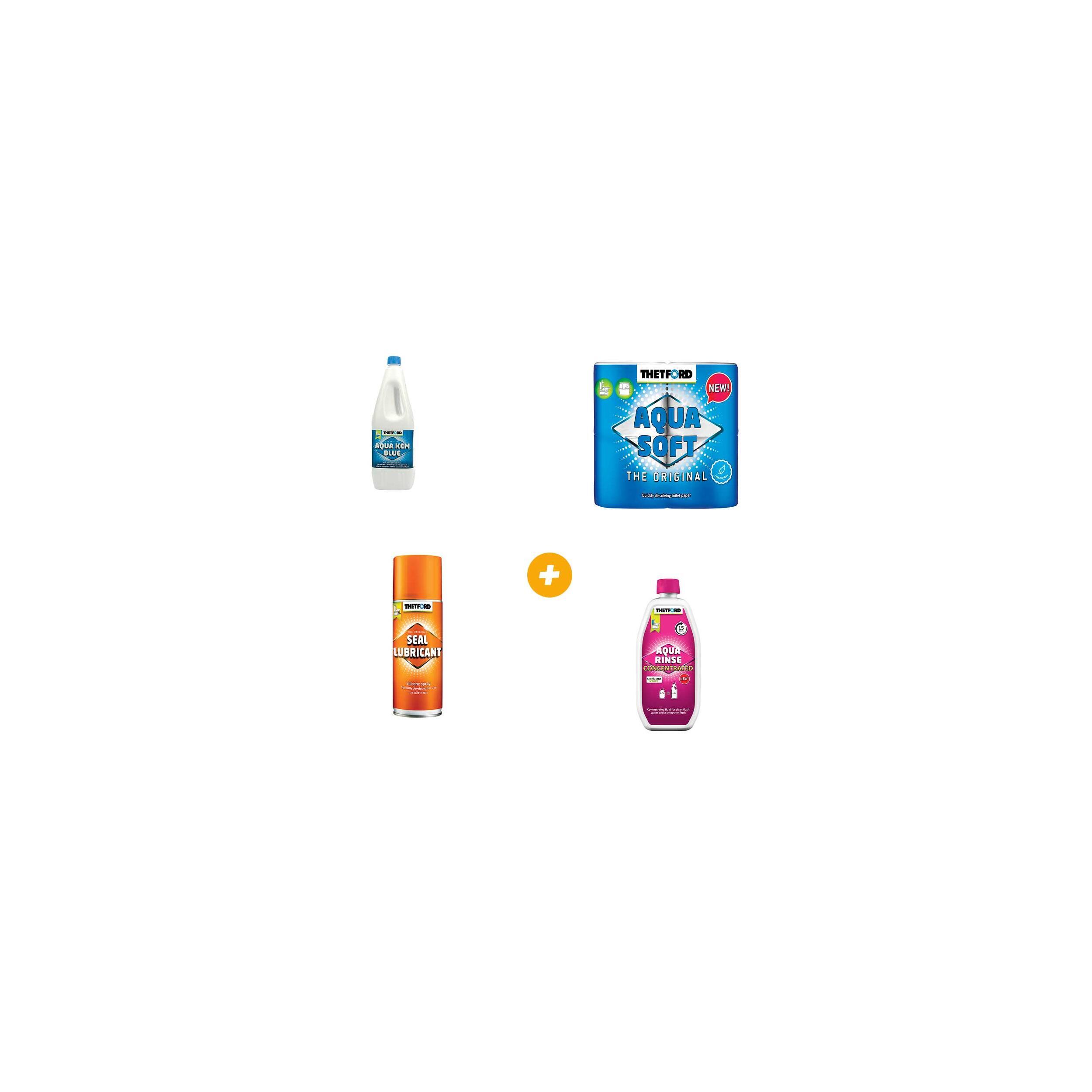 Pack Aqua Kem + Aqua Rinse + Papier toilette + Spray