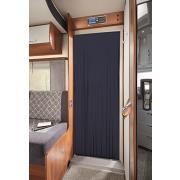 Rideau de porte en similicuir : 100 x 230 cm coloris bleu