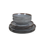 Pack de vaisselle en mélamine  Halo Gris et Terra  - 12 Pièces