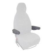 Jeu de 2 housses d'accoudoirs en tissu éponge : Grises