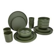 Pack vaisselle mélamine Patom 16 pièces vert