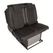 Banquette-lit coulissante ISOFIX revêtement noir/noir : 2 passagers - 100 cm - base haute