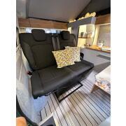 Banquette-lit coulissante ISOFIX revêtement noir/noir : 2 passagers - 112 cm - base haute