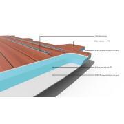 Plancher composite monobloc VW T5/T6 : L2 - 4 rails - Teak & Ebony