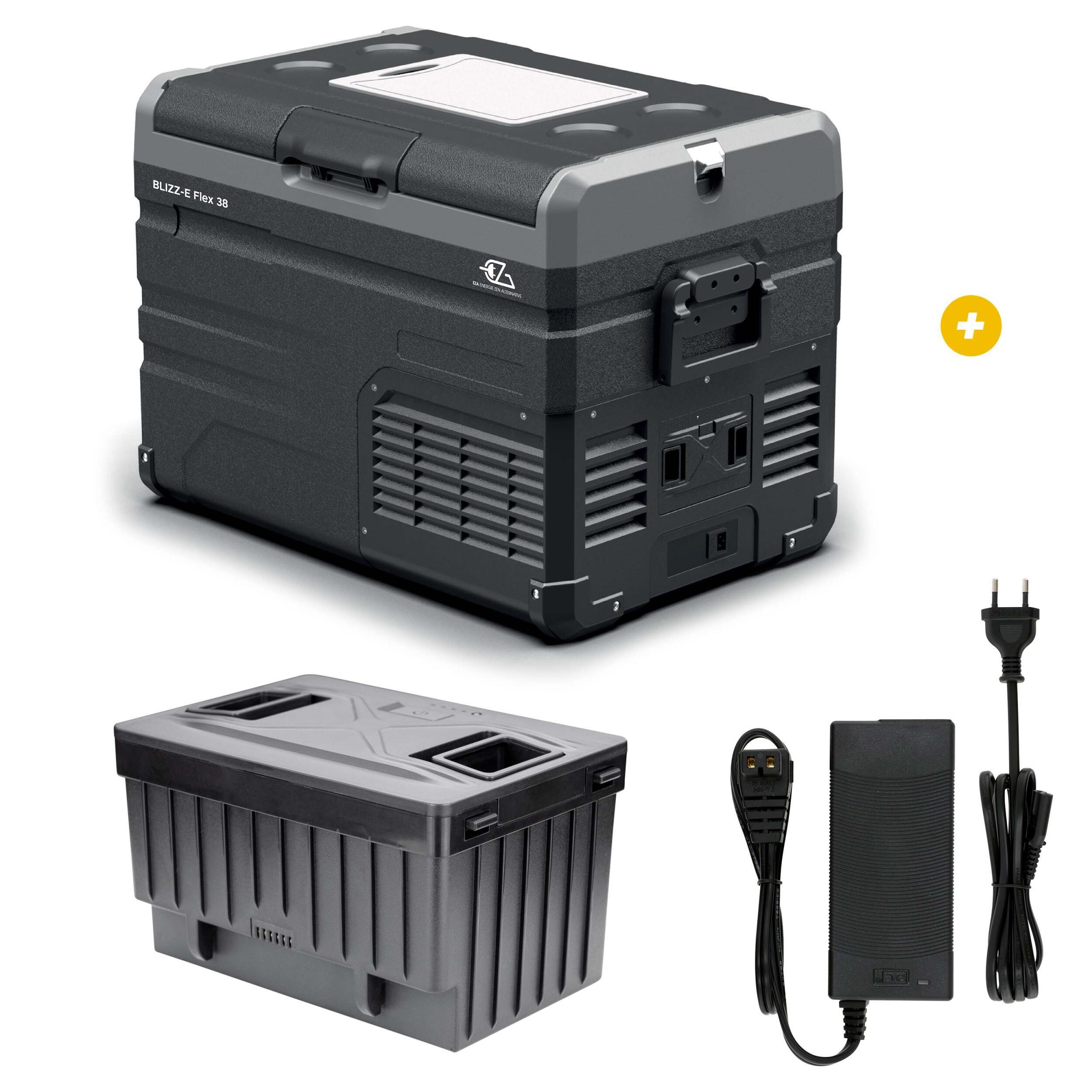 Glacière à compression Blizz-E Flex - 56 litres + Adaptateur + Batterie amovible