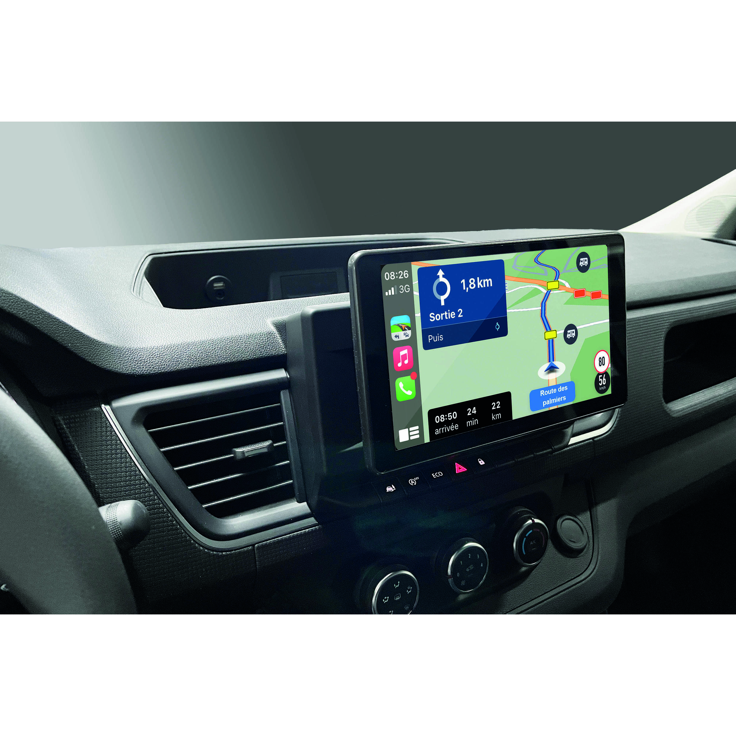 Tablette multimédia avec écran tactile : 9 pouces RENAULT Trafic III (Phase2) / NISSAN Primastar à partir de 2021/2022 (véhicule sans radio d’origine ou avec simple radio d’origine)
