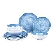 Pack vaisselle mélamine 12 pièces Céleste