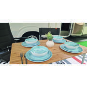 Pack vaisselle mélamine 12 pièces Céleste