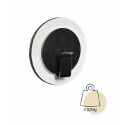 Crochet aimanté CLEVER : Noir avec patin métallique nano-gel blanc