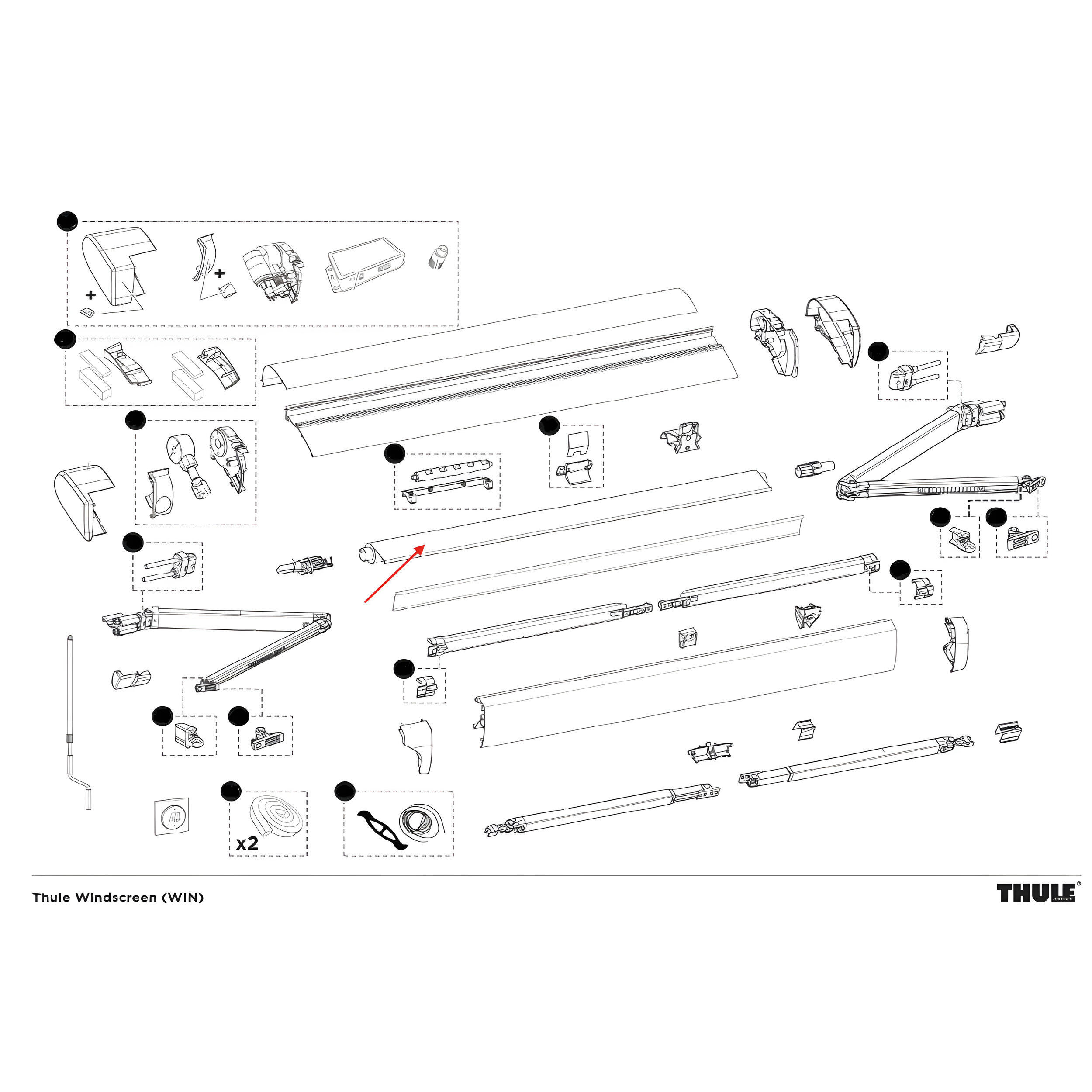 Toile de store 260 cm / coloris 31: Mystic Grey