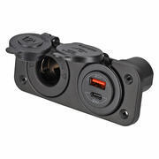 Socle 12 volts + prise USB-A et USB-C