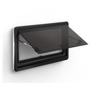 Baie double vitrage acrylique S10 à projection : 1200 x 500 avec encadrement blanc