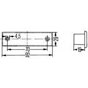 Eclaireur de plaque 92 x 29 x 19 mm
