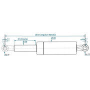 Compas à gaz 247 mm pour meuble